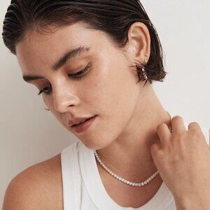 Madewell The Tennis Collection Bezel Set Crystal Necklace